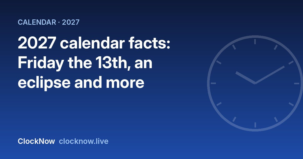Featured image: 2027 calendar facts