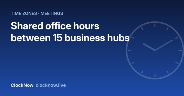 Featured image: best meeting times across time zones