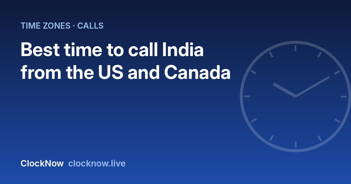 Featured image: best time to call india from us canada