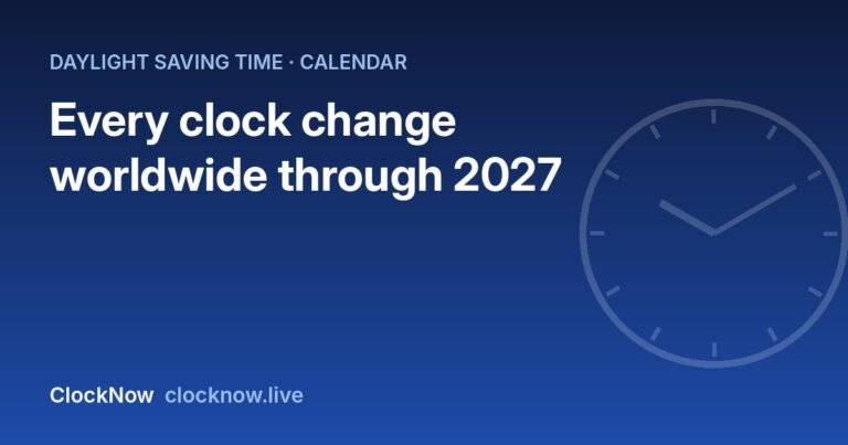 Featured image: clock changes 2026 2027