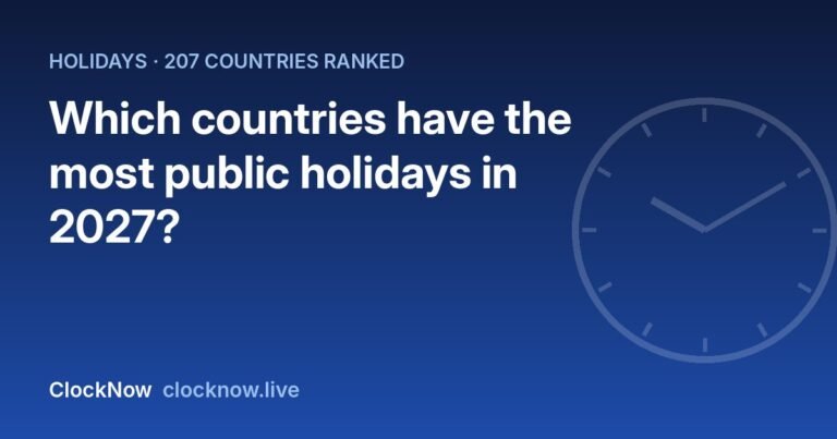 Featured image: countries most public holidays 2027