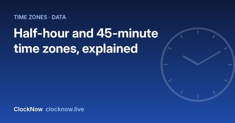 Featured image: half hour time zones