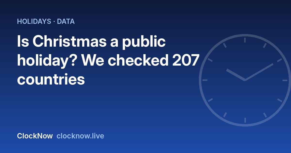 Featured image: is christmas a public holiday every country