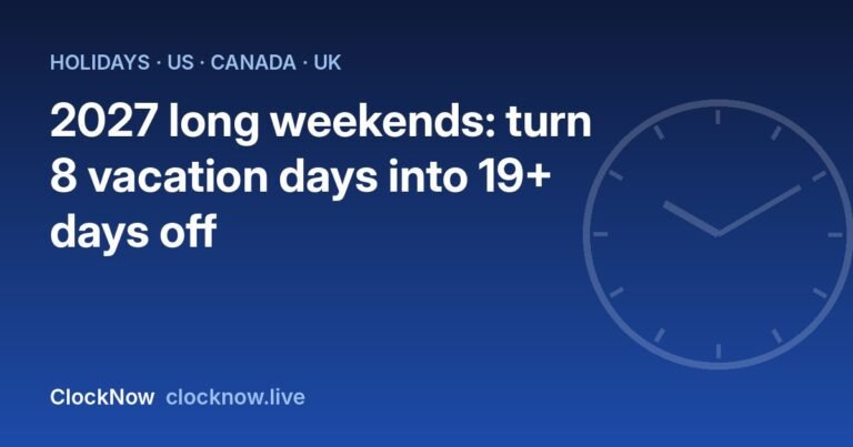 Featured image: long weekends 2027 vacation days
